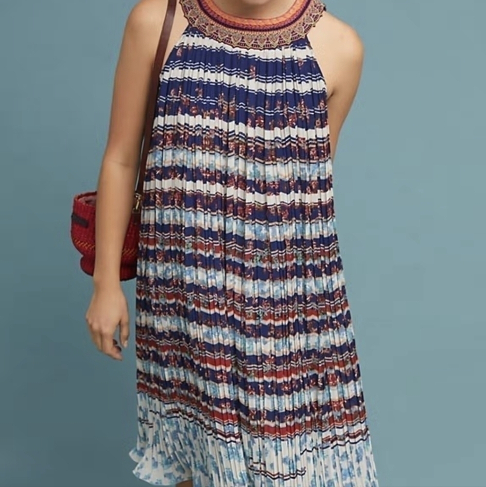Anthropologie Bhanuni By Jvoti "Like New"Temara Beaded Embroidered Dress